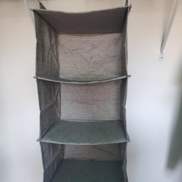 3-Shelf Gray Hanging Closet Organizer EUC - Picture 1 of 2